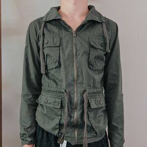 Bar III Army Green Utility Cargo Jacket (Size XS)